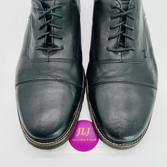 Cole Haan Men's Richardson Grand Black Leather Cap Toe Oxfords C28332 Size 10.5 - Picture 4 of 12